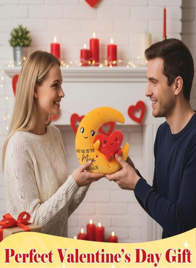 LeYoHa Valentine’s Day Gifts Stuffed Animal - Moon Love Plush for Daughter I Love You to The Moon and Back Gifts for Wife Sister Couple Best Friend Proposal Gift, 10 inch - Image 2